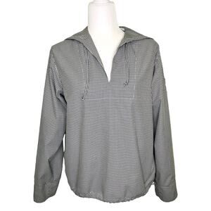 LIZGOLF Liz Claiborne Black White Pull-Over Gingham Wind Breaker Jacket  Small